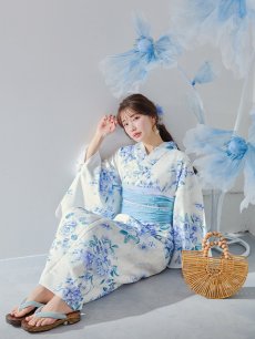 画像13: 【即日発送】透き通る青の幻想浴衣 【浴衣3点セット 浴衣/帯/下駄】 [YMT] (13)