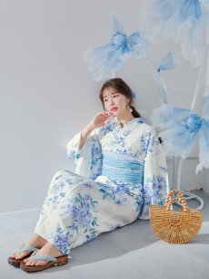 画像14: 【即日発送】透き通る青の幻想浴衣 【浴衣3点セット 浴衣/帯/下駄】 [YMT] (14)