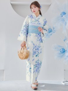 画像15: 【即日発送】透き通る青の幻想浴衣 【浴衣3点セット 浴衣/帯/下駄】 [YMT] (15)