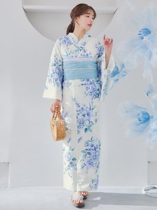 画像16: 【即日発送】透き通る青の幻想浴衣 【浴衣3点セット 浴衣/帯/下駄】 [YMT] (16)