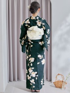 画像20: 【即日発送】花薫る深緑浴衣 【浴衣3点セット 浴衣/帯/下駄】 [/YMT] (20)