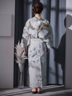 画像15: 【即日発送】クラシカルフラワー大人モード浴衣 【浴衣3点セット 浴衣/帯/下駄】 [YMT] (15)