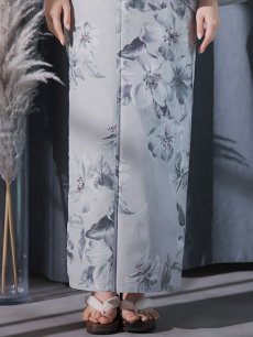 画像17: 【即日発送】クラシカルフラワー大人モード浴衣 【浴衣3点セット 浴衣/帯/下駄】 [YMT] (17)