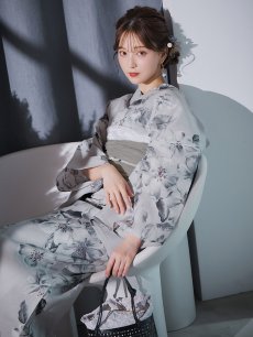 画像11: 【即日発送】クラシカルフラワー大人モード浴衣 【浴衣3点セット 浴衣/帯/下駄】 [YMT] (11)