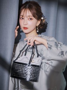 画像12: 【即日発送】クラシカルフラワー大人モード浴衣 【浴衣3点セット 浴衣/帯/下駄】 [YMT] (12)