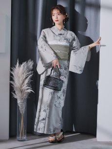 画像13: 【即日発送】クラシカルフラワー大人モード浴衣 【浴衣3点セット 浴衣/帯/下駄】 [YMT] (13)