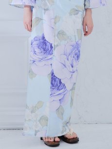 画像40: 【即日発送】アンティークブルーローズ浴衣 【浴衣3点セット 浴衣/帯/下駄】 [YMT] (40)