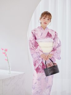 画像10: 【即日発送】アンティーク薔薇浴衣 【浴衣3点セット 浴衣/帯/下駄】 [YMT] (10)