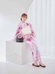 画像13: 【即日発送】アンティーク薔薇浴衣 【浴衣3点セット 浴衣/帯/下駄】 [YMT] (13)