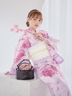 画像15: 【即日発送】アンティーク薔薇浴衣 【浴衣3点セット 浴衣/帯/下駄】 [YMT] (15)