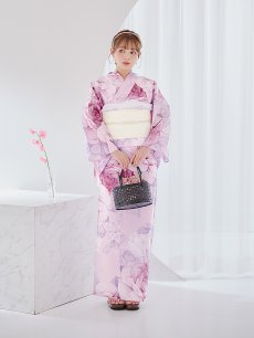 画像5: 【即日発送】アンティーク薔薇浴衣 【浴衣3点セット 浴衣/帯/下駄】 [YMT] (5)