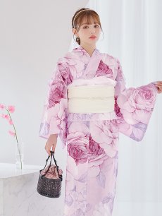 画像6: 【即日発送】アンティーク薔薇浴衣 【浴衣3点セット 浴衣/帯/下駄】 [YMT] (6)