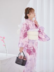 画像8: 【即日発送】アンティーク薔薇浴衣 【浴衣3点セット 浴衣/帯/下駄】 [YMT] (8)