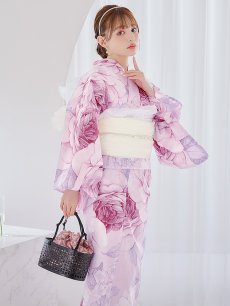 画像9: 【即日発送】アンティーク薔薇浴衣 【浴衣3点セット 浴衣/帯/下駄】 [YMT] (9)