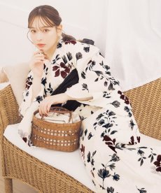 画像10: 【即日発送】水彩和モダン花柄浴衣 【浴衣3点セット 浴衣/帯/下駄】[YMT] (10)