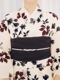 画像16: 【即日発送】水彩和モダン花柄浴衣 【浴衣3点セット 浴衣/帯/下駄】[YMT] (16)