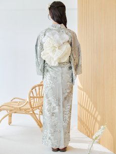画像15: 【即日発送】クラシカルグレイッシュフラワー浴衣 【浴衣3点セット 浴衣/帯/下駄】 [YMT] (15)