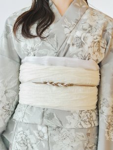 画像16: 【即日発送】クラシカルグレイッシュフラワー浴衣 【浴衣3点セット 浴衣/帯/下駄】 [YMT] (16)