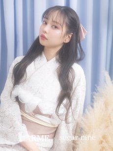 画像3: 即日発送!ピンク地×白レース浴衣 【浴衣3点セット 浴衣/帯/下駄】 [FB02] (3)