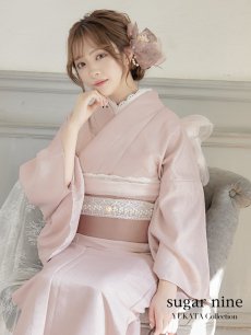 画像1: 【即日発送】【浴衣】ピンク無地浴衣【浴衣３点セット 浴衣/帯/下駄】[YMT] (1)