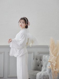 画像10: 【即日発送】【浴衣セール】白レース浴衣【浴衣３点セット 浴衣/帯/下駄】[YMT] (10)