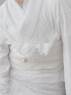 画像5: 【即日発送】【浴衣セール】白レース浴衣【浴衣３点セット 浴衣/帯/下駄】[YMT] (5)