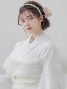 画像6: 【即日発送】【浴衣セール】白レース浴衣【浴衣３点セット 浴衣/帯/下駄】[YMT] (6)