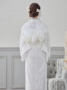 画像8: 【即日発送】【浴衣セール】白レース浴衣【浴衣３点セット 浴衣/帯/下駄】[YMT] (8)