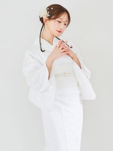 画像11: 【即日発送】【浴衣セール】白レース浴衣【浴衣３点セット 浴衣/帯/下駄】[YMT] (11)