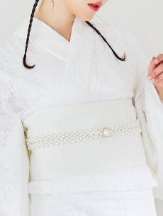 画像15: 【即日発送】【浴衣セール】白レース浴衣【浴衣３点セット 浴衣/帯/下駄】[YMT] (15)