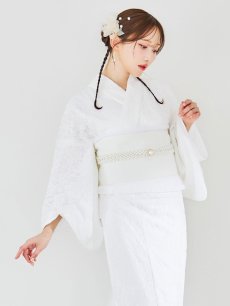 画像5: 【即日発送】【浴衣セール】白レース浴衣【浴衣３点セット 浴衣/帯/下駄】[YMT] (5)