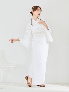 画像6: 【即日発送】【浴衣セール】白レース浴衣【浴衣３点セット 浴衣/帯/下駄】[YMT] (6)