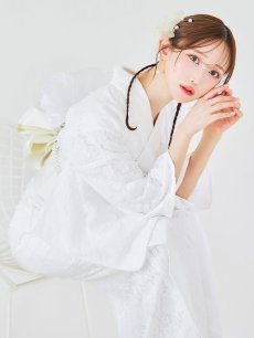 画像8: 【即日発送】【浴衣セール】白レース浴衣【浴衣３点セット 浴衣/帯/下駄】[YMT] (8)