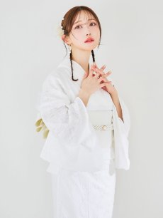 画像9: 【即日発送】【浴衣セール】白レース浴衣【浴衣３点セット 浴衣/帯/下駄】[YMT] (9)