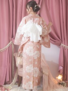 画像8: 【即日発送】【浴衣】くすみピンク地のホワイト牡丹浴衣 【浴衣3点セット 浴衣/帯/下駄】 [YMT] (8)