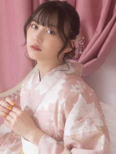 画像9: 【即日発送】【浴衣】くすみピンク地のホワイト牡丹浴衣 【浴衣3点セット 浴衣/帯/下駄】 [YMT] (9)