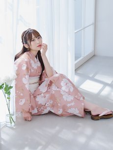 画像11: 【即日発送】【浴衣】くすみピンク地のホワイト牡丹浴衣 【浴衣3点セット 浴衣/帯/下駄】 [YMT] (11)