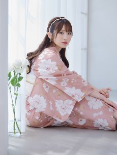 画像13: 【即日発送】【浴衣】くすみピンク地のホワイト牡丹浴衣 【浴衣3点セット 浴衣/帯/下駄】 [YMT] (13)