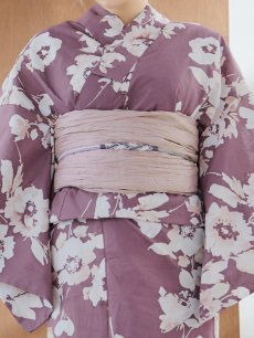 画像15: 【即日発送】【浴衣セール！】エンジ×椿ニュアンス浴衣 【浴衣3点セット 浴衣/帯/下駄】 [FB02] (15)