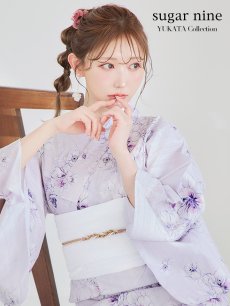 画像3: 【浴衣セール！】【即日発送】可憐なパープルxホワイト牡丹浴衣 【浴衣3点セット 浴衣/帯/下駄】 [FB02] (3)