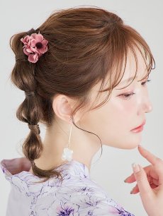 画像6: 【浴衣セール！】【即日発送】可憐なパープルxホワイト牡丹浴衣 【浴衣3点セット 浴衣/帯/下駄】 [FB02] (6)