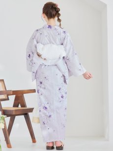 画像8: 【浴衣セール！】【即日発送】可憐なパープルxホワイト牡丹浴衣 【浴衣3点セット 浴衣/帯/下駄】 [FB02] (8)