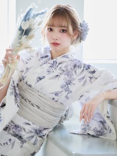 画像10: 【即日発送！】可憐なニュアンスパープル鈴蘭浴衣 【浴衣3点セット 浴衣/帯/下駄】 [YMT] (10)