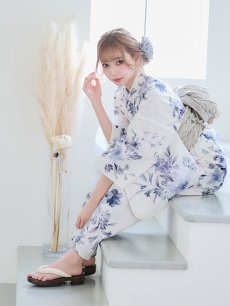 画像11: 【即日発送！】可憐なニュアンスパープル鈴蘭浴衣 【浴衣3点セット 浴衣/帯/下駄】 [YMT] (11)