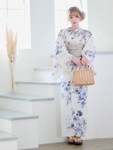 画像13: 【即日発送！】可憐なニュアンスパープル鈴蘭浴衣 【浴衣3点セット 浴衣/帯/下駄】 [YMT] (13)