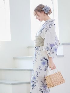 画像15: 【即日発送！】可憐なニュアンスパープル鈴蘭浴衣 【浴衣3点セット 浴衣/帯/下駄】 [YMT] (15)