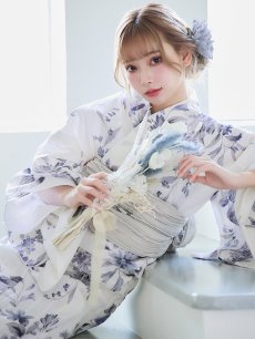 画像17: 【即日発送！】可憐なニュアンスパープル鈴蘭浴衣 【浴衣3点セット 浴衣/帯/下駄】 [YMT] (17)