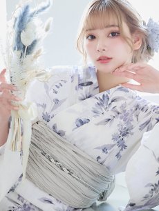 画像18: 【即日発送！】可憐なニュアンスパープル鈴蘭浴衣 【浴衣3点セット 浴衣/帯/下駄】 [YMT] (18)