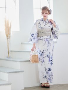 画像4: 【即日発送！】可憐なニュアンスパープル鈴蘭浴衣 【浴衣3点セット 浴衣/帯/下駄】 [YMT] (4)