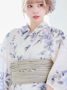 画像5: 【即日発送！】可憐なニュアンスパープル鈴蘭浴衣 【浴衣3点セット 浴衣/帯/下駄】 [YMT] (5)